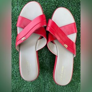 Cole Haan Red Women's Briella Grand II Wedge Slide Sandal Size 8.5B
